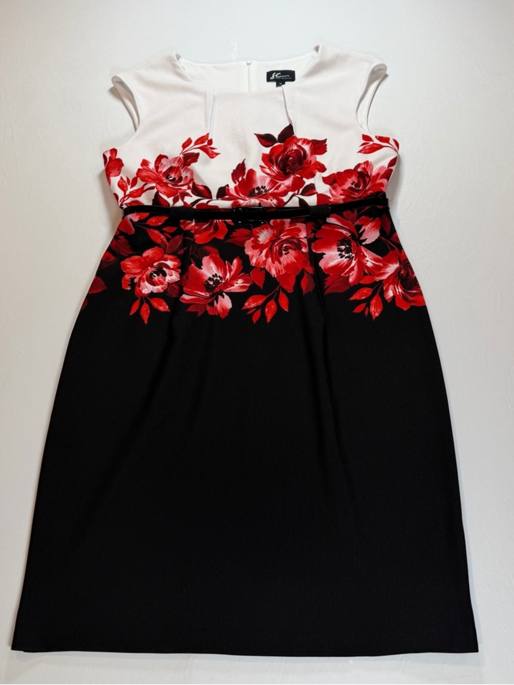 Studio‎ Connection Women's Border Printed Ottoman Derby Dress with Belt Size 16